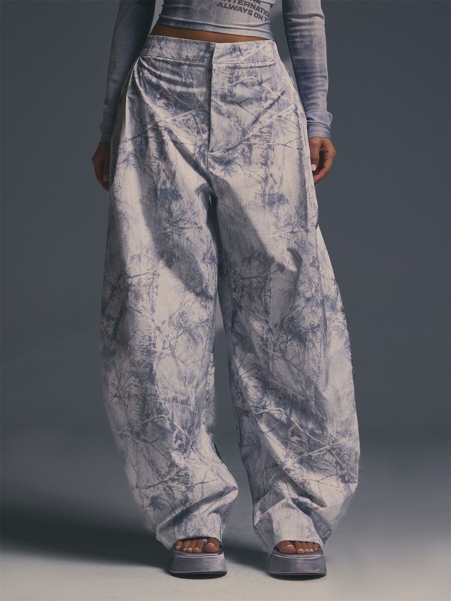 MUSERA Printed Low Waist Balloon Fit Trouser Pants Fall Autumn Winter Coolgirl Halloween Party Going Out Concert Rave Disco Graphic Camo Sexy Thanksgiving - Multicolor - View 1