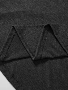 Rusticease Plus Size Dark Gray Ruffle Trim Round Neck Long Sleeve Dress Elegant Formal Fall Winter 2026 - Dark Grey - View 7