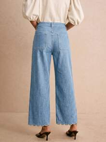 Poéselle Women's Casual Daily Wear Denim Jeans With Pockets - Light Wash - View 2