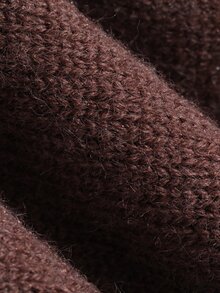 DAZY Women's Solid Color Pleated Long Sleeve Top And Pants Casual Daily Knit 2 Pieces Set - Brown - View 5