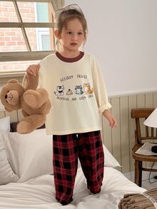 DAZY Girls' Spring/Autumn Printed T-Shirt And Pants Long Sleeve Set, Casual Cute New Hot-Selling Loungewear - Multicolor - View 3