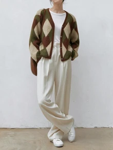 Dazy-Less Women's Diamond Quilted Casual Daily Cardigan - Coffee Brown - View 5