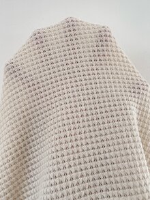 SHEIN Kaos Kasual Hamil Warna Polos dengan Kancing Setengah Plaket dan Tali Serut serta Tudung - Aprikot - View 7