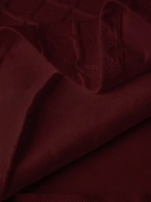 SHEIN LUNE 大尺碼女款紋理圓領長袖休閒百搭衛衣 - 酒紅色 - 查看 4