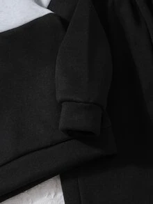 男童春夏秋冬時尚拼接印花圓領運動衫與對比色拼接慢跑長褲 2 件套 - 彩色 - 查看 4
