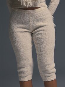 MUSERA Cream Knit Low Waisted Capri Trousers Style Fall Autumn Winter Coolgirl Halloween Party Going Out Concert Rave Disco Graphic Camo Sexy Thanksgiving - Cream - View 5