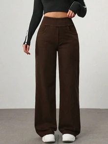 Flexra Petite Women's Casual Versatile Daily Wear Denim Jeans - Brown - View 5