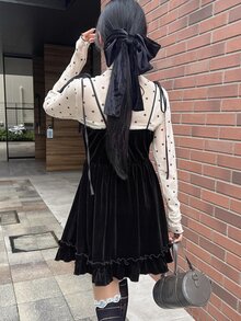FRIFUL Atasan Camisole Kasual Wanita Warna Polos untuk Sehari-hari - Hitam - View 6