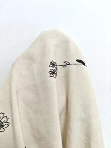 INAWLY 女款新款秋季襯衫，法式休閒花卉刺繡長袖襯衫，寬鬆休閒刺繡上衣，老錢風黑色刺繡襯衫，刺繡襯衫，卡其色長袖襯衫，寬鬆長袖襯衫，秋季上衣，刺繡上衣，適合日常通勤、工作和戶外散步 - 卡其色 - 查看 5