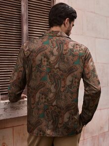 EASEVO Plus Size Men's Paisley Pattern Single-Breasted Vacation Shirt - Multicolor - View 6
