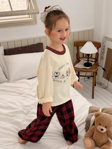 DAZY Girls' Spring/Autumn Printed T-Shirt And Pants Long Sleeve Set, Casual Cute New Hot-Selling Loungewear - Multicolor - View 4