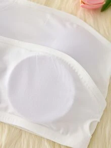 Teen Girl Strapless Bra Simple Versatile Daily 2pcs Set - White - View 6