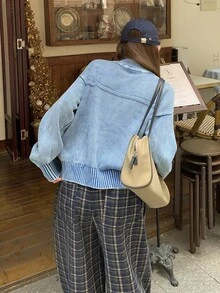 DAZY Women's Autumn/Winter Long Sleeve Single-Breasted Casual Knit Cardigan - Blue - View 7