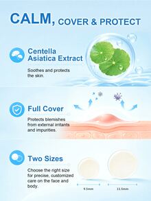 SlowSunday Pro+ Universal Blemish Patch-104pcs, Hydrocolloid Materials, Ultra-Thin Design, Waterproof & Breathable, Refreshing & Comfortable, For Pre-Makeup, For Face & Body, Y2K, Suitable For Fall & Winter, Halloween & Christmas - Centella Asiatica - View 3