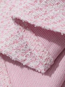 DAZY Young Girl Tweed Heart Button Dress - Pink - View 8