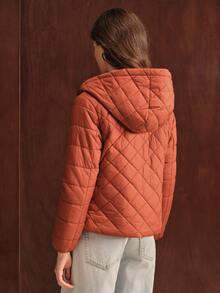 Anewsta Women's Regular Fit Cotton Padded Jacket - Rust Brown - View 2