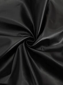 Elaquor Plus Size Women's Solid Color PU Leather Fashion Short Skirt - Black - View 7