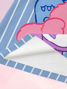 SHEIN X Care Bears 大尺碼女款字母卡通印花休閒日常短袖T恤 - 白色 - 查看 5