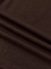 ملابس علوية ضيقة بأكمام طويلة وطبعة زهور إنجليزية مكشوفة الكتف للفتيات المراهقات، كاجوال & جامعية - بني - مشاهدة 6