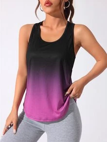 SHEIN Core Rhythm Women's Minimalist Gradient Versatile Sports Tank Top For Fitness - Multicolor - View 2
