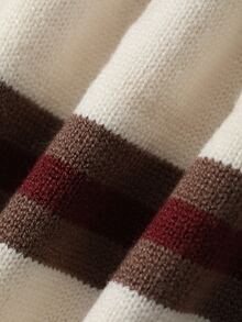 DAZY Infant (Boy) Turn Collar Striped Korean Style Long Sleeve Sweater - Coffee Brown - View 10