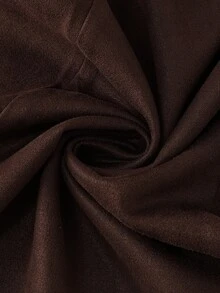 LUMIGAL Women's V-Neck Long Sleeve Waist-Cinching Hem Split Dress - Coffee Brown - View 3