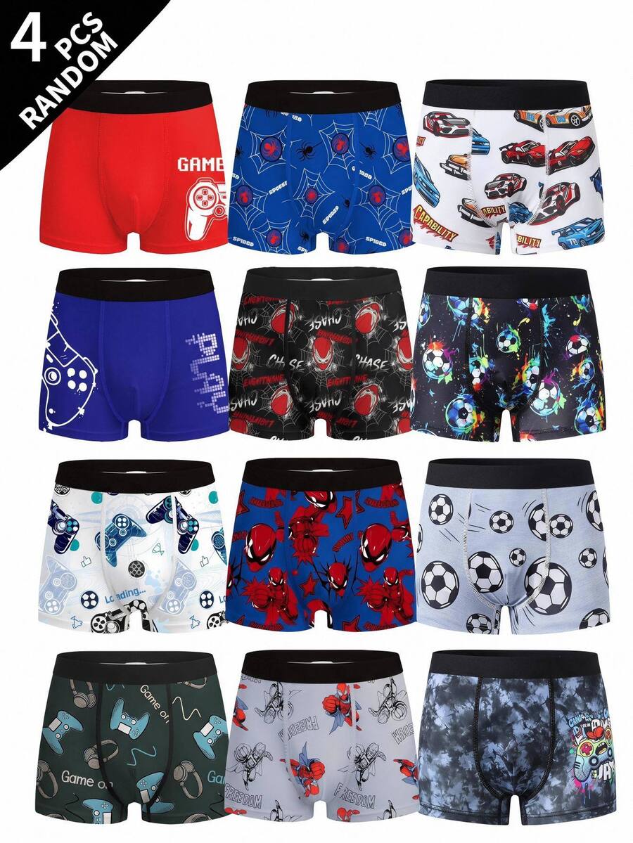SHEIN 4PCS Tween Boys Trunks