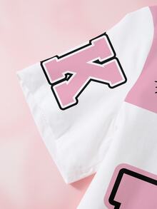 HELLO KITTY AND FRIENDS | SHEIN تي شيرت بأكمام قصيرة مطبوع بنمط كرتوني لطيف للفتيات المراهقات - أبيض - مشاهدة 4