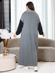 Al Najma Plus Size Women's Colorblock Casual Party & Travel Arabian Dress - Multicolor - View 2