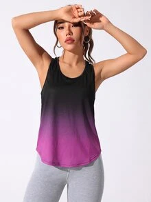 SHEIN Core Rhythm Women's Minimalist Gradient Versatile Sports Tank Top For Fitness - Multicolor - View 5