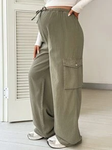 SHEIN Maternity Solid Color Casual Versatile Daily Wear Denim Jeans Western Outfits For Women Cowgirl - Green - View 7