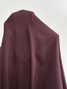 SHEIN Maternity Solid Color Pleated Casual Party & Travel Dress - Burgundy - View 6