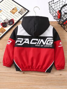 SHEIN 兒童 1件 小男孩冬季卡通印花保暖內裡連帽外套 度假可愛街頭 Y2K 生日派對返校萬聖節上衣 - 彩色 - 查看 2