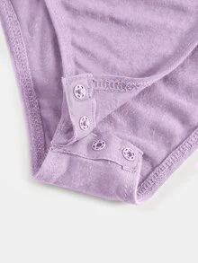 Tween Girls Black Knit Mock Neck Jumpsuit, Stretchy Fitted Comfortable Everyday Versatile Outfit - Purple - View 4