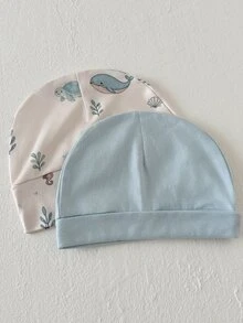 SHEIN 新生兒圓領長袖上衣與長褲休閒日常套裝 - 彩色 - 查看 10