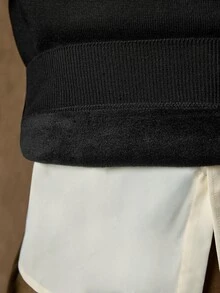 Manfinity CityGents 男士拼色休閒百搭日常穿著長袖針織衫 - 黑色 - 查看 7