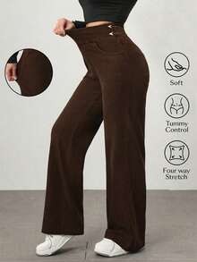 Flexra Petite Women's Casual Versatile Daily Wear Denim Jeans - Brown - View 1
