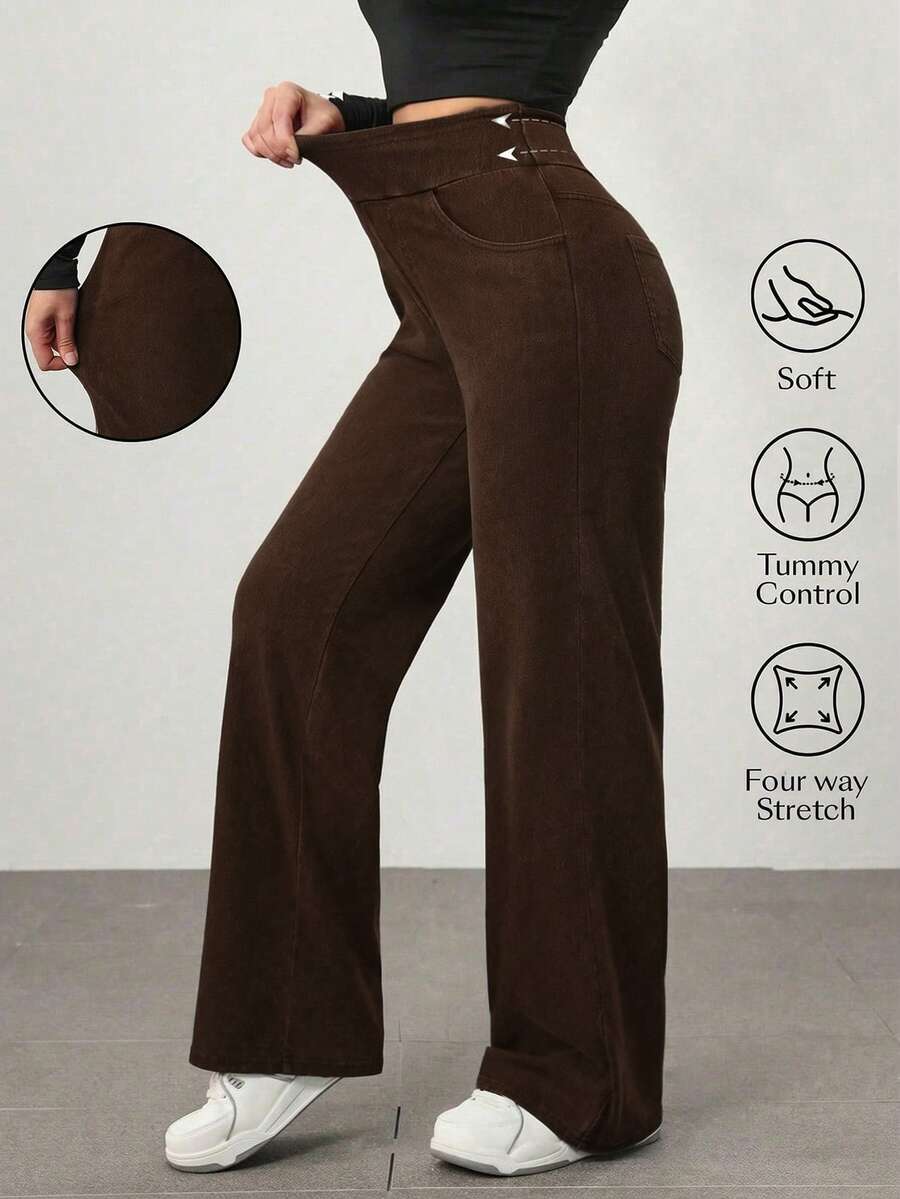 Flexra Petite Women's Casual Versatile Daily Wear Denim Jeans - Brown - View 1