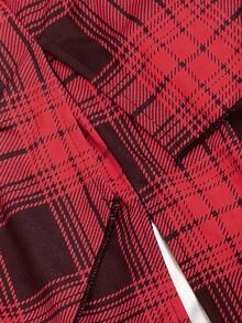Sweetra Rok Ukuran Besar Musim Semi/Gugur Berbahan Mirip Suede Vintage dengan Pinggang Elastis dan Hem Asimetris, Model A-Line Panjang - MultiWarna - View 3