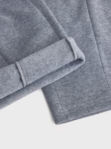 SWAVVY Men's Spring/Autumn Casual Loose Long Pants, Standard Size, Grey With Reflective Panel Patchwork - Dark Grey - View 4