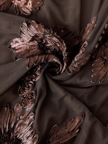 Elaquor Đầm tiệc thường ngày họa tiết jacquard cho nữ size lớn - màu nâu - Xem 7