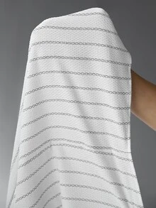 Manfinity Roughcore Men's Casual Black And White Striped Textured Shirt - Black and White - View 7