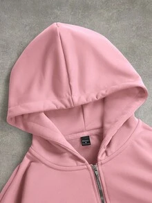 PAVTROS Men's Letter Graphic Hooded Zip-Up Casual Daily Long Sleeve Sweatshirt - Pink - View 5