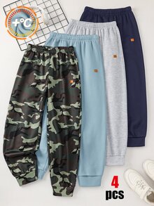 4PCS Teen Boys Sweatpants Autumn Winter - Multicolor - View 4