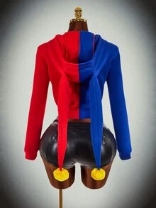 Amplova Halloween Party Clown Cosplay Hat Women's Sweatshirt - Multicolor - View 13