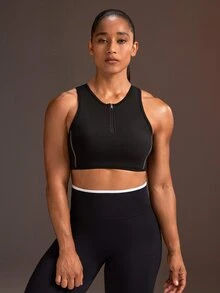 Powerista Women's Backless Design Everyday Fitness Sports Bra - Black - View 2