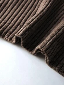 SHEIN Franclia 新款秋冬歐美休閒高領修身中長版毛衣洋裝 女款 - 咖啡棕 - 查看 6