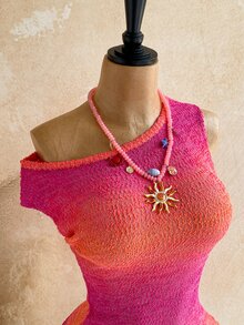 Soleia Women's Gradient Color Asymmetrical Shoulder Casual Daily Knit Dress - Multicolor - View 7