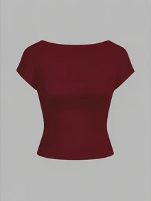 SHEIN EZwear 女款純色圓領露背短袖休閒T恤（3件組） - 彩色 - 查看 7