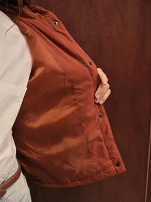 Anewsta Women's Regular Fit Cotton Padded Jacket - Rust Brown - View 8